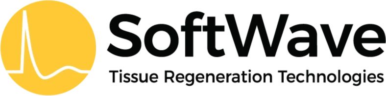 SoftWave Tissue Regeneration Technologies logo features a yellow circle and white waveform graphic beside the company name—representing innovative solutions like Shockwave Therapy Miami for ED Treatment or Pelvic Pain Treatment.